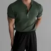 Camisa Henle Masculina de Malha com Manga Curta Estilo Old Money, Estilo de Negócios Maduro, Homem Forte Seda Gelada Verão Atravessando a Fronteira Dropshipping Fábrica Atacado