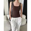 Chegada Nova de Outono Cisnann: Camisole com Bojo Embutido Acetato Tencel Lã Gola Quadrada Camada Base SN9192
