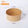 Tigela de Papel Descartável, Tigela para Macarrão Instantâneo, Marmita de Papel Kraft, Caixa de Embalagem para Camping Piquenique Takeaway, Marmita de Grau Alimentício para Uso Doméstico