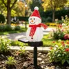 Luminária de boneco de neve movida a energia solar para decoração de gramado de pátio de villa externa, luz noturna de jardim à prova d'água, luminária de estaca para chão de decoração de Natal