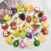 DIY Resina Realista 3D Fruta Banana Morango Maçã Pingente Pulseira Colar Doce Charme Joias Acessórios