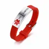 Amazon Cross-Border Moda Europeia e Americana Popular Marca Curva Silicone Logo Médico Pulseira de Aço Inoxidável Pulseira de Silicone