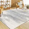 Alfombra Impresa de Terciopelo de Cristal Serie Gris Sala de Estar Alfombra para Sofá y Mesa de Café Cuerda para Saltar Fitness Alfombra Grande de Piso