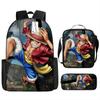 Fuente de Amazon Transfronteriza mochila de una pieza One Piece Mochila Escolar Estudiante Mochila de Luffy Bolso de Hombro Estuche para Lápices