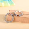Pulsera de Plata Tailandesa Plata Vintage Pie Plata 999 Patrón de Hierba Tang Azul Quemada Anillo Abierto Anillo Femenino Anillo Antiguo
