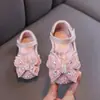 Zapatos de princesa para niñas, nueva colección de otoño 2026, zapatos individuales brillantes para niñas pequeñas, zapatos de baile de rendimiento con lazo para bebés