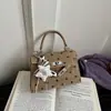 Bolsa quadrada pequena de bolinhas para mulheres, nova tendência de verão 2026 estilo coreano, bolsa transversal versátil, bolsa de ombro simples para o dia a dia
