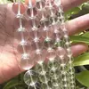 Contas Soltas de Vidro Branco Cristalino, Contas Redondas de Alta Transparência, Contas Transparentes Brancas Artificiais Tecidas à Mão, Pulseira Colar DIY