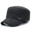 Chapéu masculino outono e inverno chapéu de copa reta chapéu de algodão e lã espessado boné de aba tudo combina proteção de orelha chapéu quente para exterior