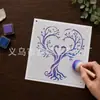 Bestseller transfronterizo: Plantillas decorativas de pintura con forma de árbol para pintura a mano DIY, pintura en aerosol y tarjetas de plantilla.