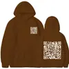 Sudadera con capucha de código QR divertida, Sudadera gruesa de invierno divertida de broma