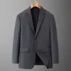 Traje Casual para Hombre 2026 Primavera y Otoño Lujo Ligero Negocios Mezcla de Lino Chaqueta de un Solo Botón Juventud Moderna Tallas Grandes Blazer