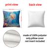Funda de Almohada Medusa Transfronteriza Jit Estampado Marino Hogar Explosión Verano Cojín Grande Piel de Durazno Decoración