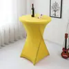 Capa de Mesa Alta Cor Sólida Transfronteiriça Toalha de Mesa para Banquete de Bar Capa de Mesa Redonda para Coquetel Toalha de Mesa Branca Elástica Resistente ao Desgaste