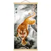 M58 Tigre Imagen Tigre Feroz Descendiendo Montaña Tigre Feroz Ascendiendo Montaña Sala de Imágenes Entrada Estudio Rollo Pintura Decorativa