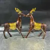 Ornamentos de Veado Dourado em Cobre Estilo Antigo para Venda por Atacado, Decoração de Mesa para Casa e Escritório, Presentes de Inauguração e Artesanato