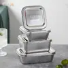 Caja de Muestras de Acero Inoxidable 304 Caja de Muestras de Comida para Comedor de Jardín de Infancia Botella Platos Sub-caja con Tapa