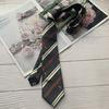 Estilo Fundación Útiles Escolares Jk Corbata Rayada Femenina Estilo Japonés Dk Atada a Mano Larga Insignia 7cm Camisa Rojo Oscuro Azul Marino Café