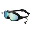 Gafas de Natación para Adultos, Marco Grande, Electrochapado, Impermeables, Antivaho, Tapones para los Oídos Integrados, Campo de Visión Amplio, Gafas de Natación Protectoras Unisex, Aprobadas por el Fabricante