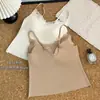 Talla Extra Seda de Hielo Sin Costuras Tacto Nude Ribete de Encaje de Pestañas Camisola con Escote en V Ropa Interior Base Chaleco Push-up para Mujer Espalda Bonita