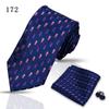 Corbata de alta gama para negocios, pañuelo de bolsillo, 3 piezas, regalo para hombre, vestido de boda, corbata de poliéster de seda, corbata de traje