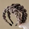 Diadema Retro con Estampado de Leopardo y Dientes Plegados para Mujer, Nuevo Estilo Otoño/Invierno, Diadema Antideslizante, Elegante para Salir, Sujetar el Cabello, Arreglar los Pelos Sueltos