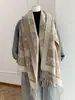 Cachecol com Letra Máxima Xale para Ar Condicionado Dupla Face Feminino Outono e Inverno Espesso Quente Manto Dupla Face Cachecol Macio Versátil