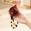 Tetera con Mango de Palo de Rosa Tetera con Talla de Madera Colgante para Coche Arte Artesanías Ming Xianyuan
