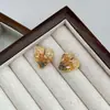 Nuevos Pendientes de Cristal con Diseño de Corazón de Lujo de Nicho, Estilo Dulce y Elegante, Pendientes Versátiles para Niñas