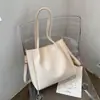 Bolsa Feminina Grande Capacidade Simples Estilo Coreano 2026 Nova Tendência Versátil Bolsa de Ombro Bolsa de Balde Transversal Celebridade da Internet