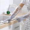 Guantes para quehaceres con logo personalizado y mangas extendidas, guantes de goma impermeables de una sola capa para lavar platos en la cocina, para tareas y lavandería en casa
