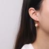 Aretes Étnicos de Plata con Perlas de Agua Dulce y Esmalte Plata S925 Azul Quemado Aretes para Mujer