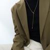 Collar de Acero de Titanio Estilo Ins Coreano Moda Otoño e Invierno Nudo Largo en Forma de Corazón Cadena de Lana Borla Longitud Ajustable Joyería