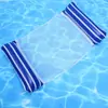 Balsa flotante inflable transfronteriza modelo nuevo hamaca para piscina balsa flotante plegable a rayas cama flotante inflable con red sillón flotante