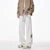 Calça Listrada Moderna para Homens, Estilo Americano para Primavera e Outono, Calça Casual Reta Fluida, Calça de Moletom Esportiva Solta Versátil de Peso Pesado