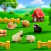 Paisagem em miniatura, série realista de fazenda de vacas em preto e branco, acessórios de decoração DIY de garrafa ecológica, miniaturas de resina