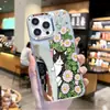 Espelho de Maquiagem Flor Gato Fofo de Nicho Luxo Leve Capa para iPhone Capa Rígida para iPhone 17/18 Promax