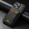 Adecuado para Apple 18Promax Banda Elástica Soporte para Tarjetas Funda de Teléfono Samsung S26Ultra Soporte Funda Protectora de Cuero