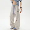 Calça Casual Spliced Falsa de Duas Peças Dachshund Nasa para Homens Nova Primavera e Outono 2025 Calças Longas Versáteis com Caimento