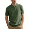 Camisa Polo de Manga Corta Tejida Camiseta para Hombre Solapa Cremallera Estilo Old Money Verano Amazon Talla Grande Fábrica Transfronteriza Venta al por Mayor