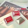 Diamantes Vermelhos de Angorá para Unhas Ornamentos Outono e Inverno Charme Prateado Vermelho Grande Alta Qualidade Doce Oval Fundo Pontiagudo Broca de Formato Especial Decoração de Unhas
