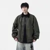 Chamarra Harrington Vintager Nasa Workwear Retro Americana para Hombre Primavera y Otoño Lavada Desgastada Holgada