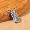Plata de Ley S925 Colgante Pequeño de Paz y Alegría Placa de Letra Sólida Estilo Antiguo Pulsera de Cuerda Trenzada Accesorios DIY Componentes de Plata de Ley