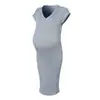 Ropa de maternidad coreana principios de otoño estilo Hong Kong retro elegante vestido ajustado bodycon