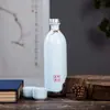 Botella de Vino de Cerámica Jingdezhen 500ml Creativa Esmalte Verde Botella de Vino Blanco Verde Esmeralda Jade Recipiente para Vino Líquido 0.5kg