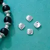 Plata de Ley S925 Vintage Desgastado Plata Tailandesa Base Cuadrada Flor Base DIY Pulsera de Cuentas de Cristal Accesorio Separador Material Cuentas de 8 mm