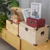 Caja de Madera Maciza Retro Caja de Madera Caja de Almacenamiento de Madera con Cerradura y Tapa Caja Grande Almacenamiento de Ropa Organización Le De Zhu