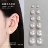 Perlas Sueltas Naturales con Agujero Medio Perforado, Perlas Redondas Planas en Forma de Bollo, Aretes DIY de un Solo Agujero, Clips para Orejas, Anillos, Accesorios de Perlas