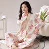 Pijama feminina atacado transfronteiriço primavera e outono novo algodão imitação manga comprida senso de alta qualidade doce casual fofo roupa de casa terno