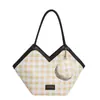 Design de Nicho Fita Xadrez Grande Capacidade Bolsa para Trabalho e Deslocamento Feminina 2025 Nova Bolsa Tote Versátil de Ombro